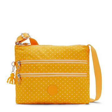 Kipling Alvar Printed Crossbody Bags Soft Dot Yellow | CA 1072KO